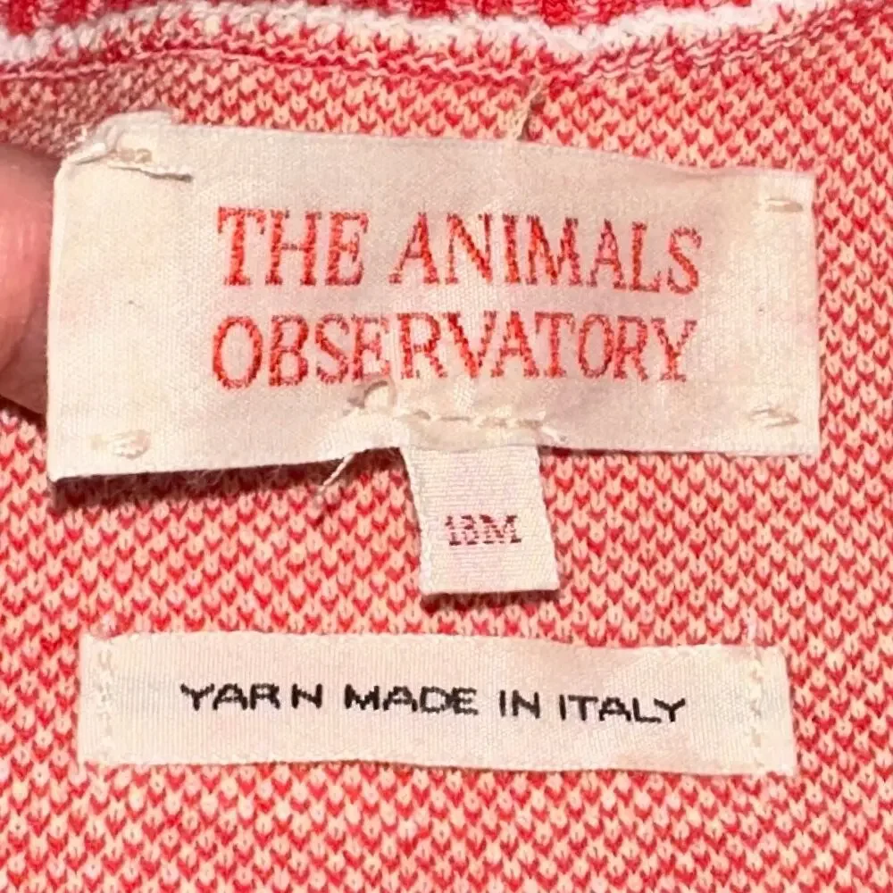 The Animals Observatory Red Plaid Boar Baby Cotton Blend Jumpsuit Size 18M